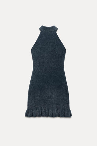 Lola | Robe Minime en Tricot avec Perles et Ourlet Volant