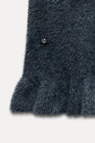 Lola | Robe Minime en Tricot avec Perles et Ourlet Volant
