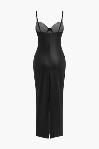 Sophia | Robe maxi en cuir séduisante – Sexy & Élégante