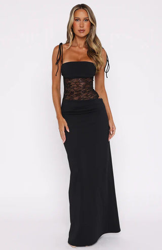 Maxi Dress | Thin Straps | Lace Panel