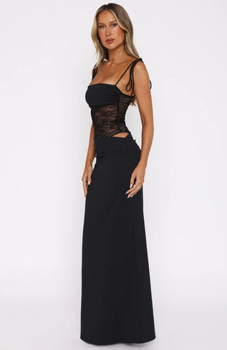 Maxi Dress | Thin Straps | Lace Panel
