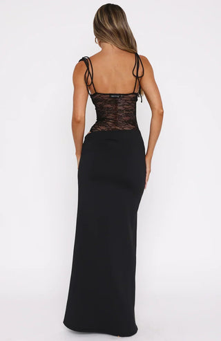 Maxi Dress | Thin Straps | Lace Panel