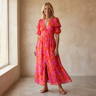 DERANA – Robe Maxi Rouge Rosé