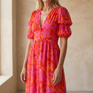 DERANA – Robe Maxi Rouge Rosé