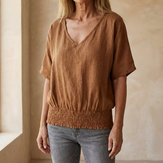 BOMIA – T-shirt Confortable à Taille Ajustée avec Décolleté en V
