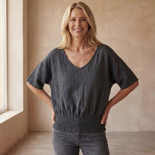 BOMIA – T-shirt Confortable à Taille Ajustée avec Décolleté en V