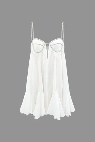 Sophia | Robe Mini Glamoureuse avec Bandes en Cristal – Féminine & Élégante pour des Occasions Spéciales