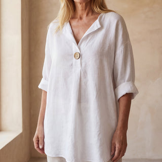 ARAI – Top Boutonné en Coton et Lin