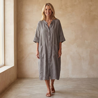 MEIVA – Robe Chemise Longue en Coton et Lin
