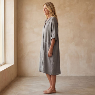 MEIVA – Robe Chemise Longue en Coton et Lin