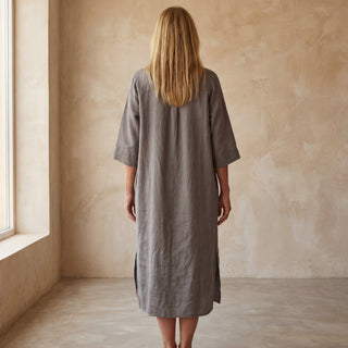 MEIVA – Robe Chemise Longue en Coton et Lin