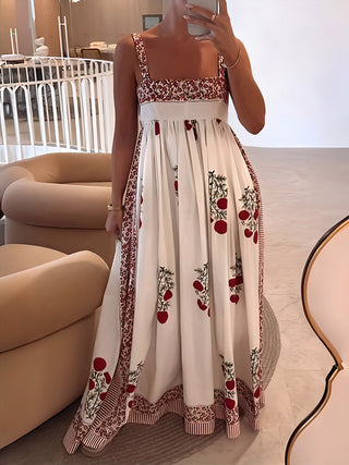 Robe Maxi à Bretelles Style Boho & Coupe Empire – Fleurie & Aérée