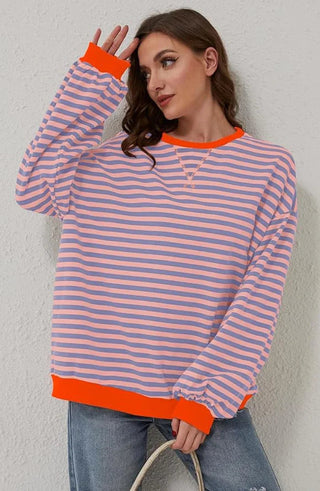 Pull Femme Rayé Oversize Confort Style Marin