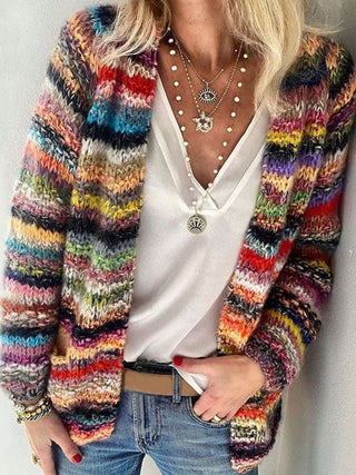 Cardigan en maille texturée pour femme à motif