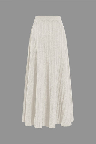 Gerlinde | Jupe midi en tricot tombante avec plis et taille élastique