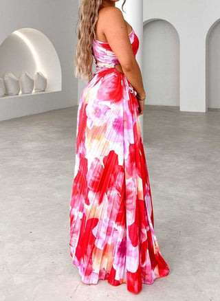 Liselotte | Robe de Fleurs Élégante à Une Épaule – Chic Coloré pour des Occasions Spéciales
