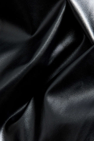 Dorle | Jupe midi en simili cuir élégante avec effet portefeuille et fente haute