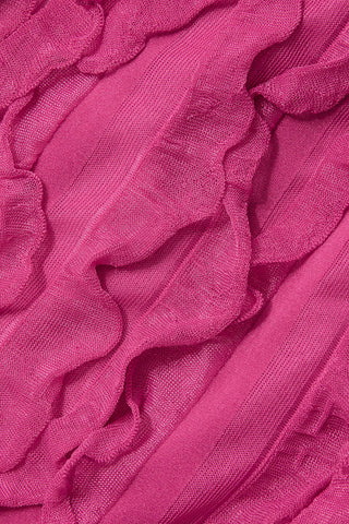 Liana | Robe Mini Sexy Transparente avec Plis & Décolleté Profond