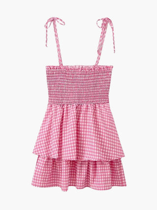 Wibke | Charmante robe d'été à carreaux rose et blanc
