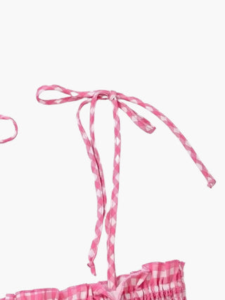 Wibke | Charmante robe d'été à carreaux rose et blanc
