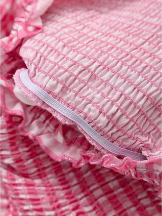 Wibke | Charmante robe d'été à carreaux rose et blanc
