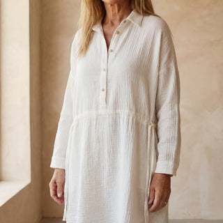 DALIA - ROBE CHIC EN COTON MÉLANGÉ