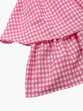 Wibke | Charmante robe d'été à carreaux rose et blanc