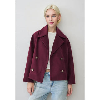 Veste courte à double boutonnage pour femme