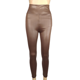 Legging femme taille haute effet cuir avec coupe moulante