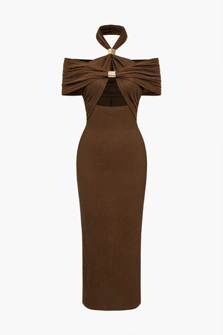 Sophia | Robe de soirée Bodycon mettant en valeur la silhouette avec un design de bouton artistique