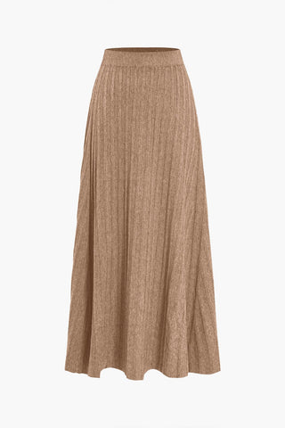 Gerlinde | Jupe midi en tricot tombante avec plis et taille élastique