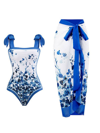 Maillot De Bain Une Pièce | Motif Imprimé | Bretelles À Nouer