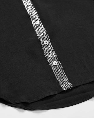 Chemise | Boutons Devant | Poche Poitrine Sequins