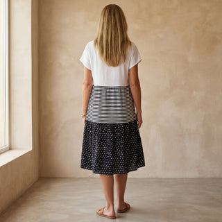 CAREMA - Robe à imprimé rayé et à pois