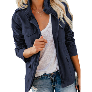 Veste de printemps pour femme avec multiples poches