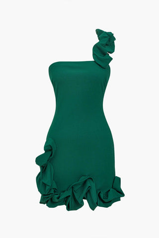 Valeria | Robe Rüschenskleid Bodycon à Une Épaule – Élégance Raffinée avec une Touche de Fantaisie