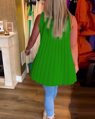 Chemise Sans Manches | Col Ouvert | Ourlet Asymétrique