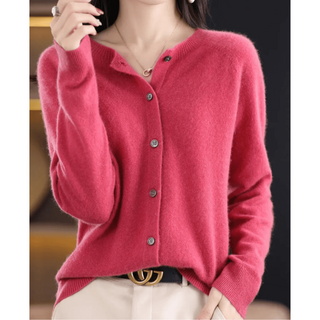 Cardigan en maille douce pour femme avec boutons