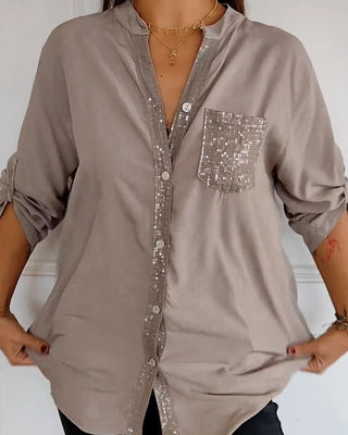 Chemise | Boutons Devant | Poche Poitrine Sequins
