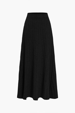 Gerlinde | Jupe midi en tricot tombante avec plis et taille élastique