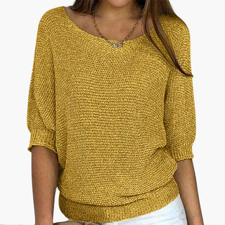 Pull Femme Maille Légère Col Bateau Manches Courtes