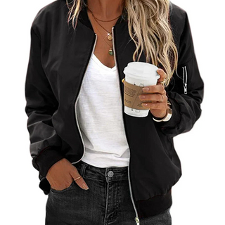 Blouson bomber pour femme avec fermeture zippée