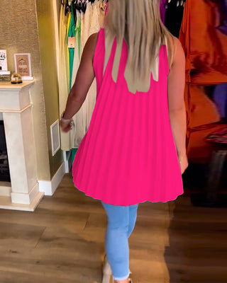 Chemise Sans Manches | Col Ouvert | Ourlet Asymétrique