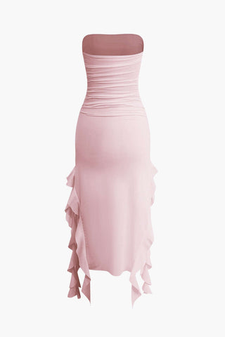 Sofia | Robe maxi bandeau élégante avec détails volantés – Élégance intemporelle