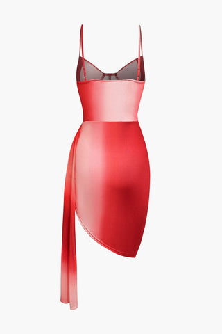 Scarlett | Robe corset séduisante avec mesh & drapé jupe asymétrique