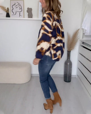 Blouse | Motif Imprimé Abstrait | Col V