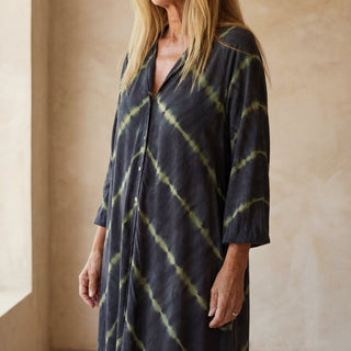 BOMEA - Robe à manches longues à rayures bohèmes