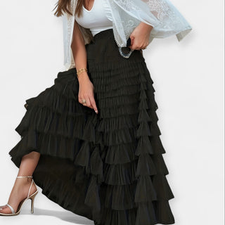 Jupe Élégante avec Détail Décoratif en Tulle