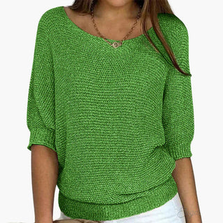 Pull Femme Maille Légère Col Bateau Manches Courtes