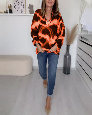 Blouse | Motif Imprimé Abstrait | Col V